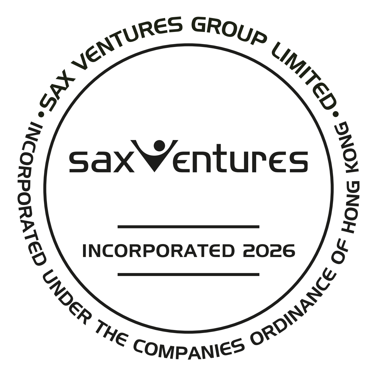 Sax Ventures Group Limited company seal — incorporated in Hong Kong, 2026